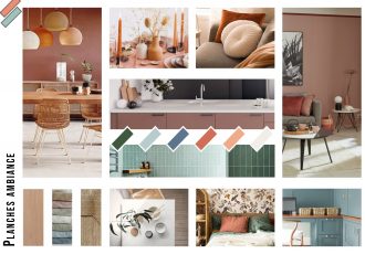 Architecte et décoration intérieur Essonne - planche ambiance matériaux couleurs